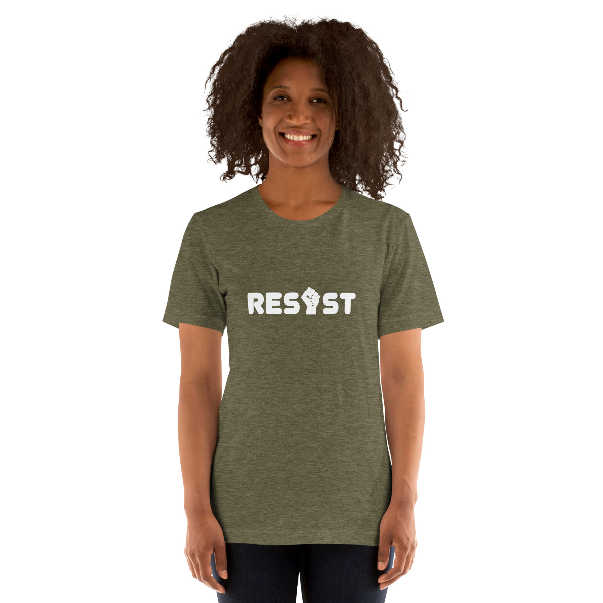 Resist T-shirt in Heather Olive
