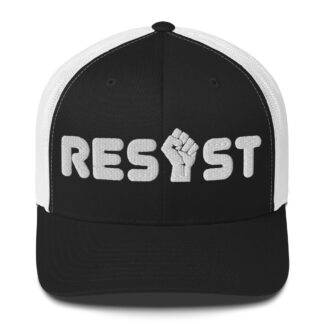 Resist Trucker Hat in Black and White
