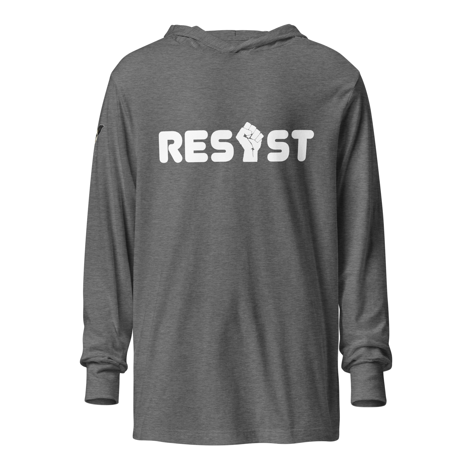 Resist Hooded Long-Sleeve Tee in Grey