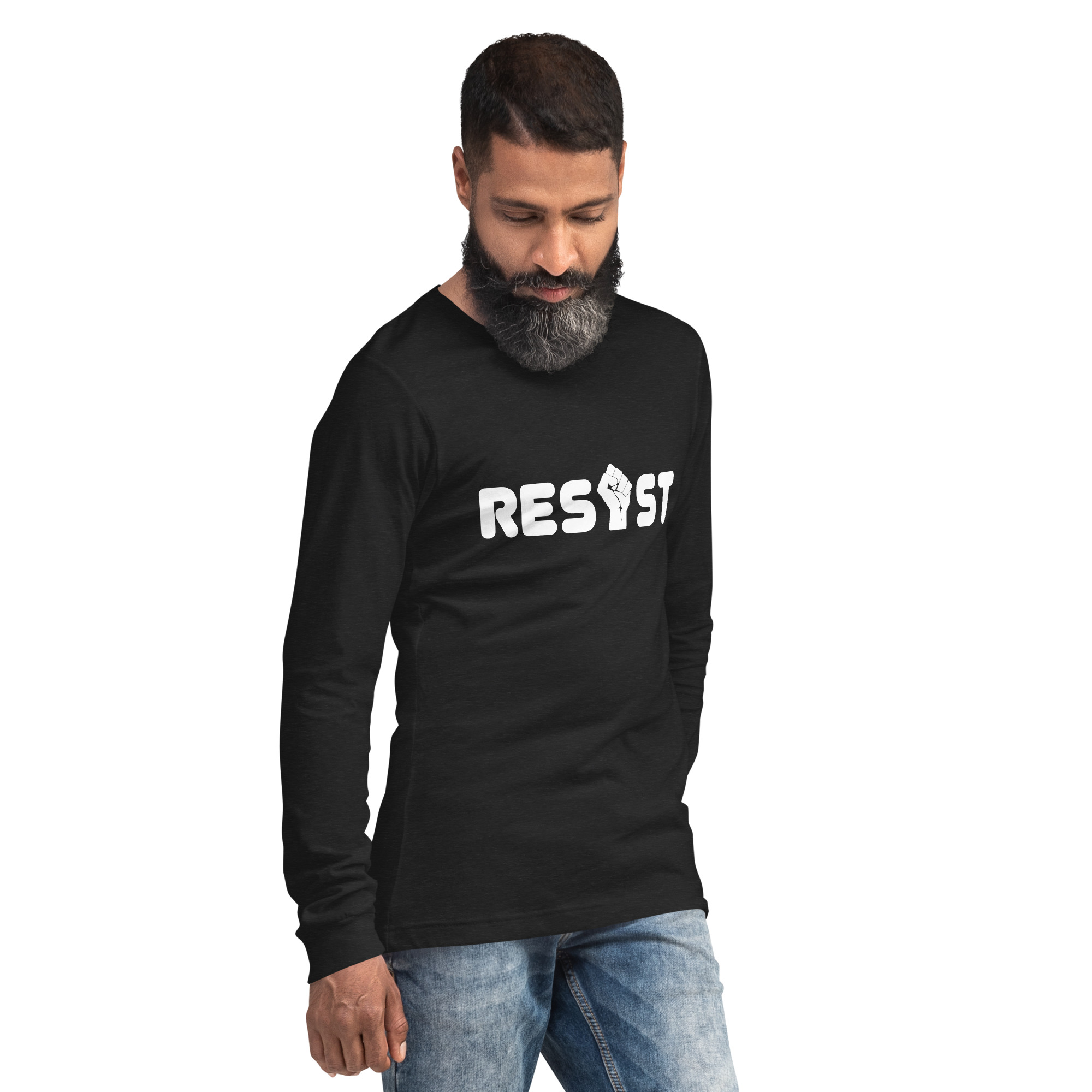 Resist Long Sleeve Tee in Black Heather