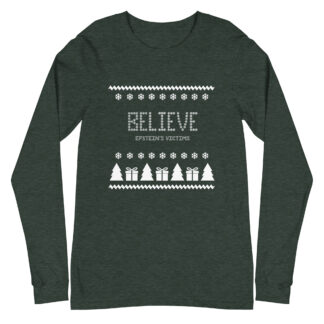 Believe Holiday Long Sleeve Tee in Heather Forest