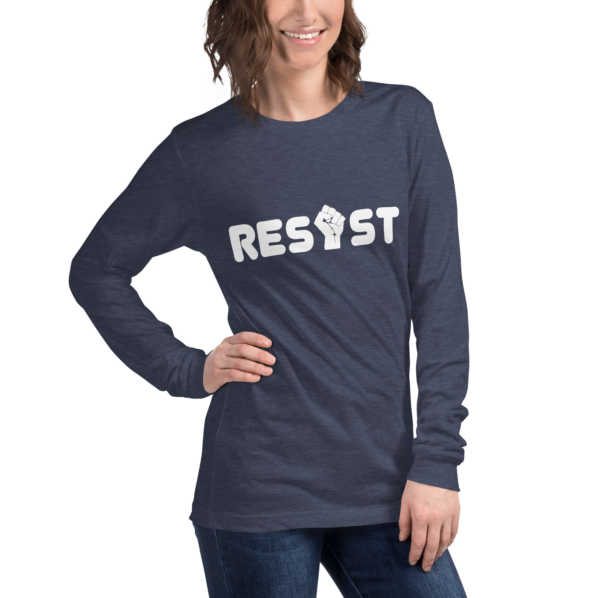 Resist Long Sleeve Tee in Heather Navy