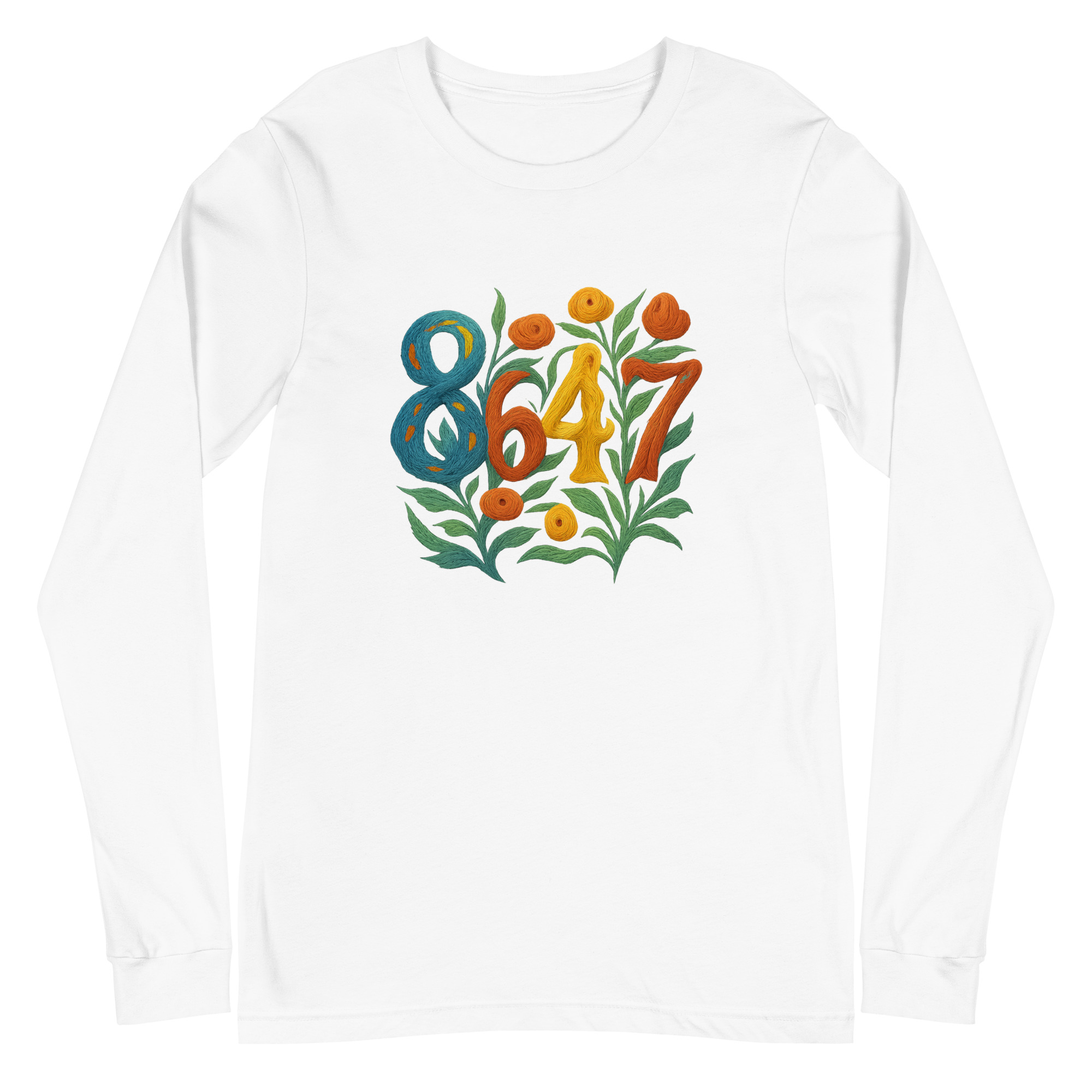 8647 Long Sleeve Tee in White