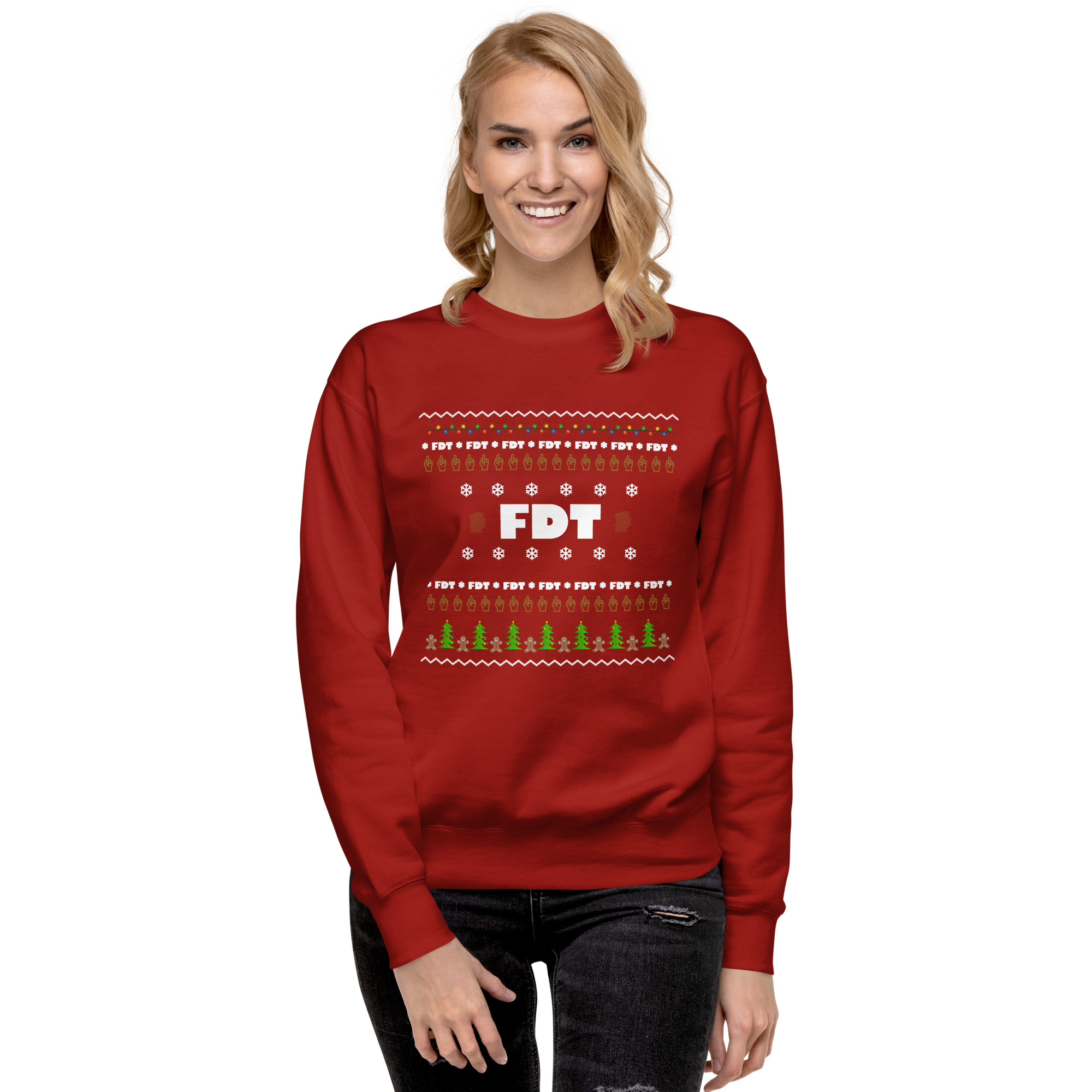FDT Ugly Holiday Sweatshirt in Cardinal
