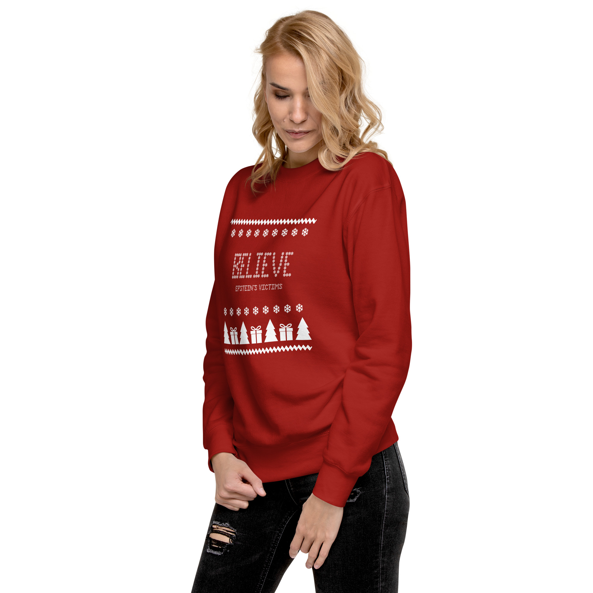 Believe Holiday Sweatshirt in Cardinal