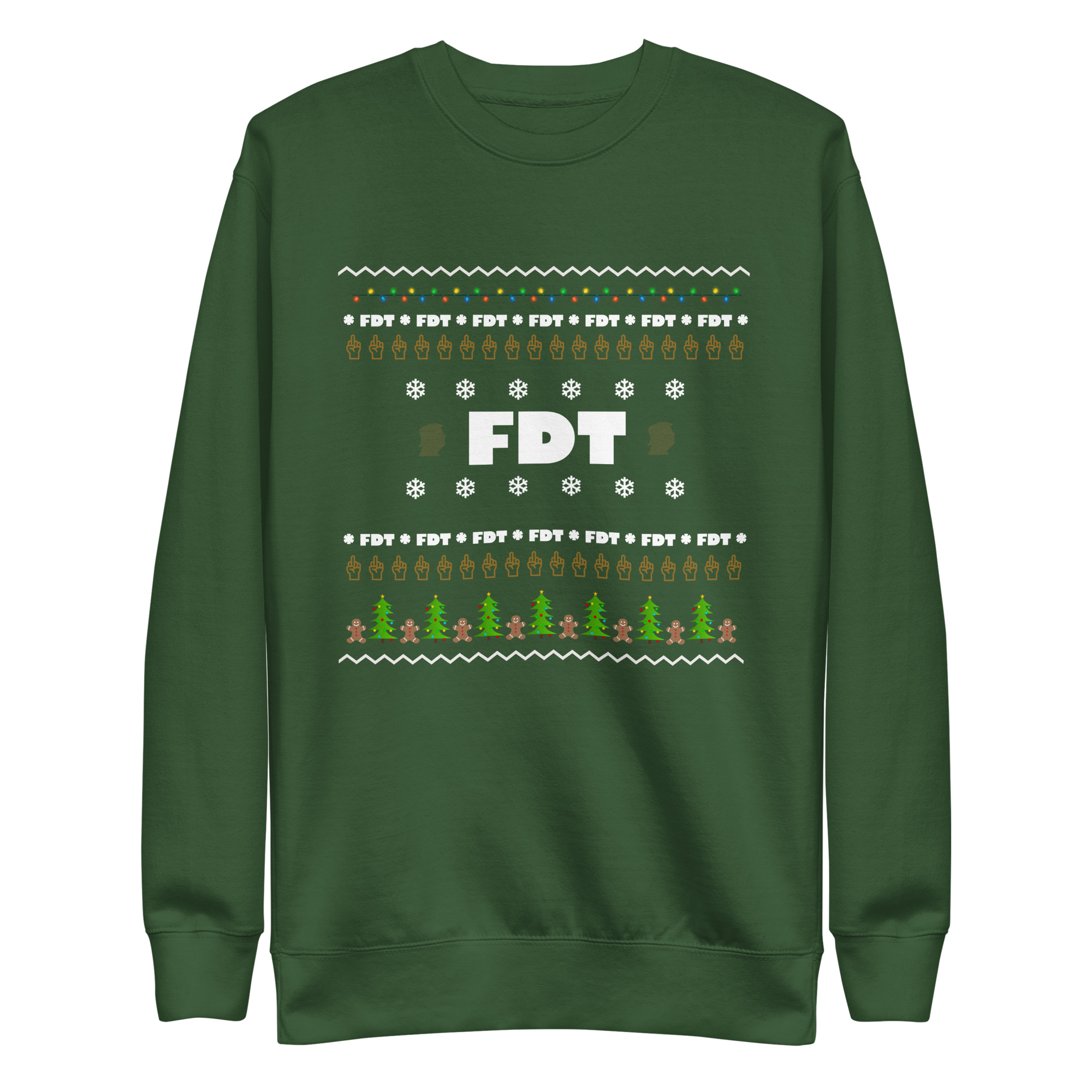 FDT Ugly Holiday Sweatshirt in Forest Green