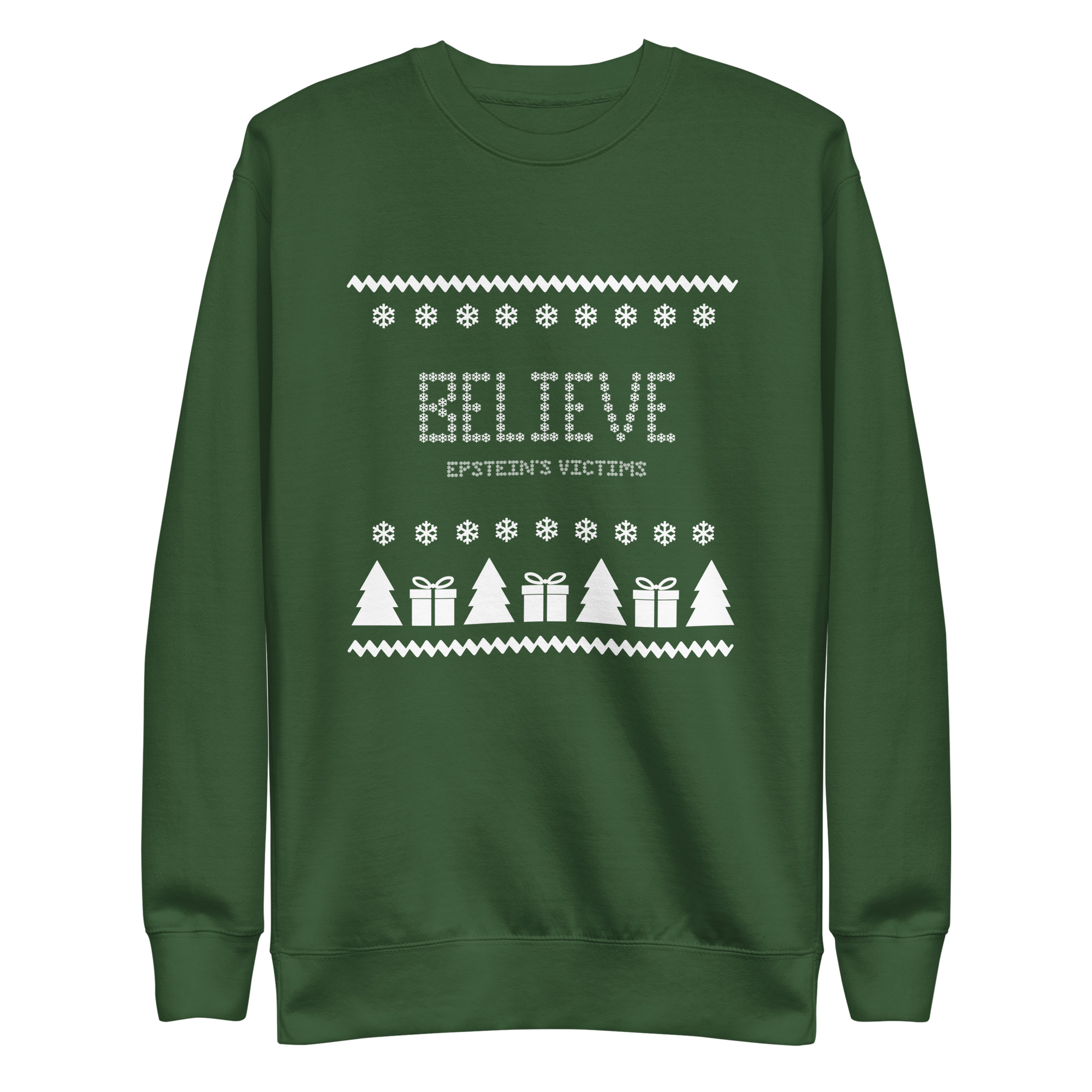 Believe Holiday Sweatshirt in Forest Green