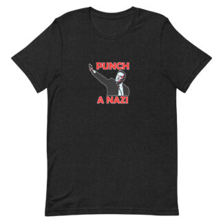 Punch A Nazi T-Shirt in Black Heather
