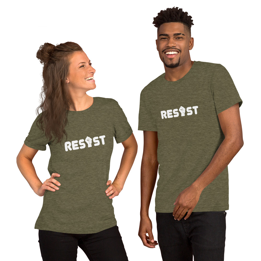 Resist T-shirt in Heather Olive