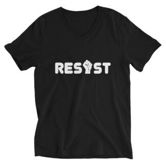 Resist V-Neck T-Shirt in Black