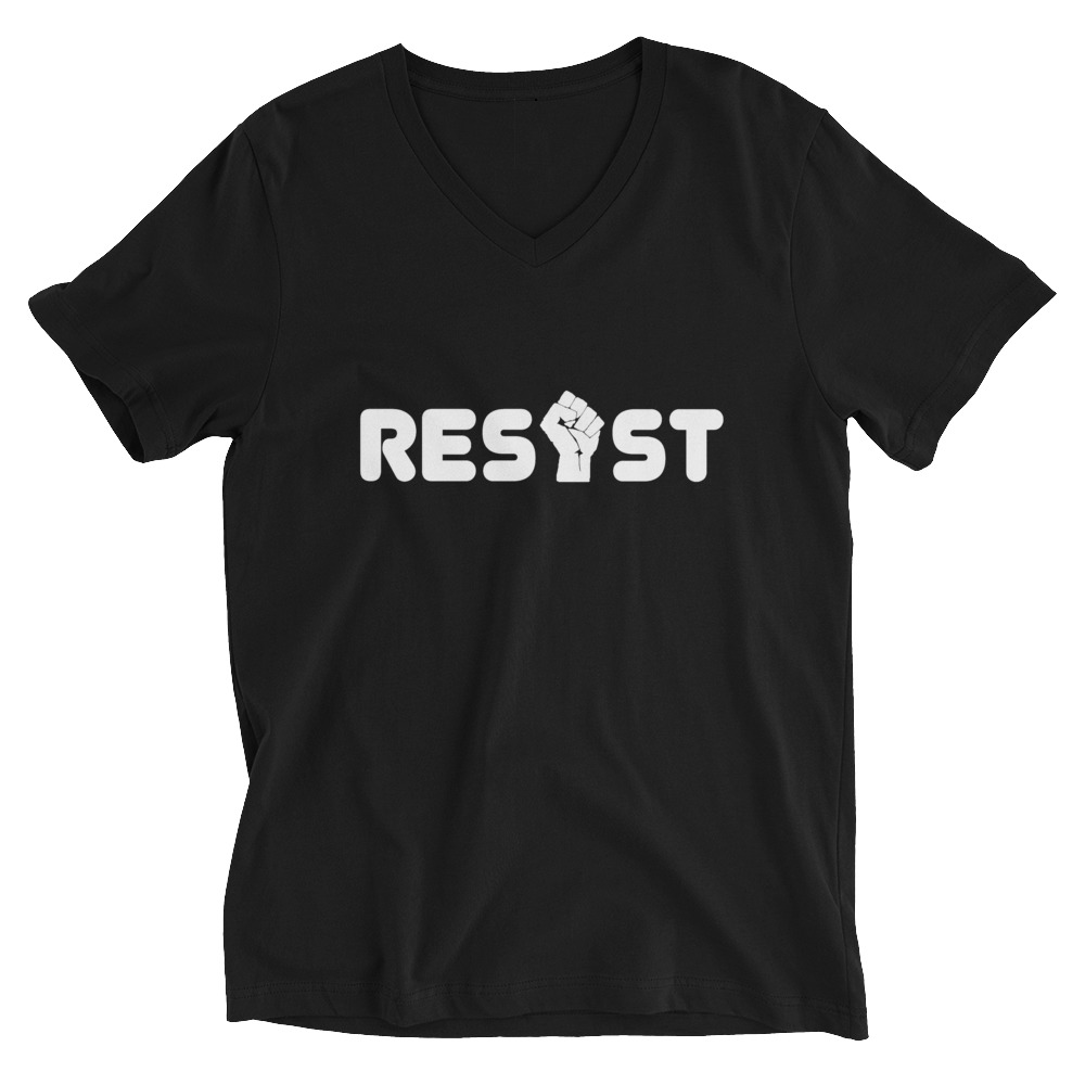 Resist V-Neck T-Shirt in Black