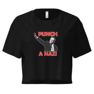 Punch A Nazi Crop Top in Black