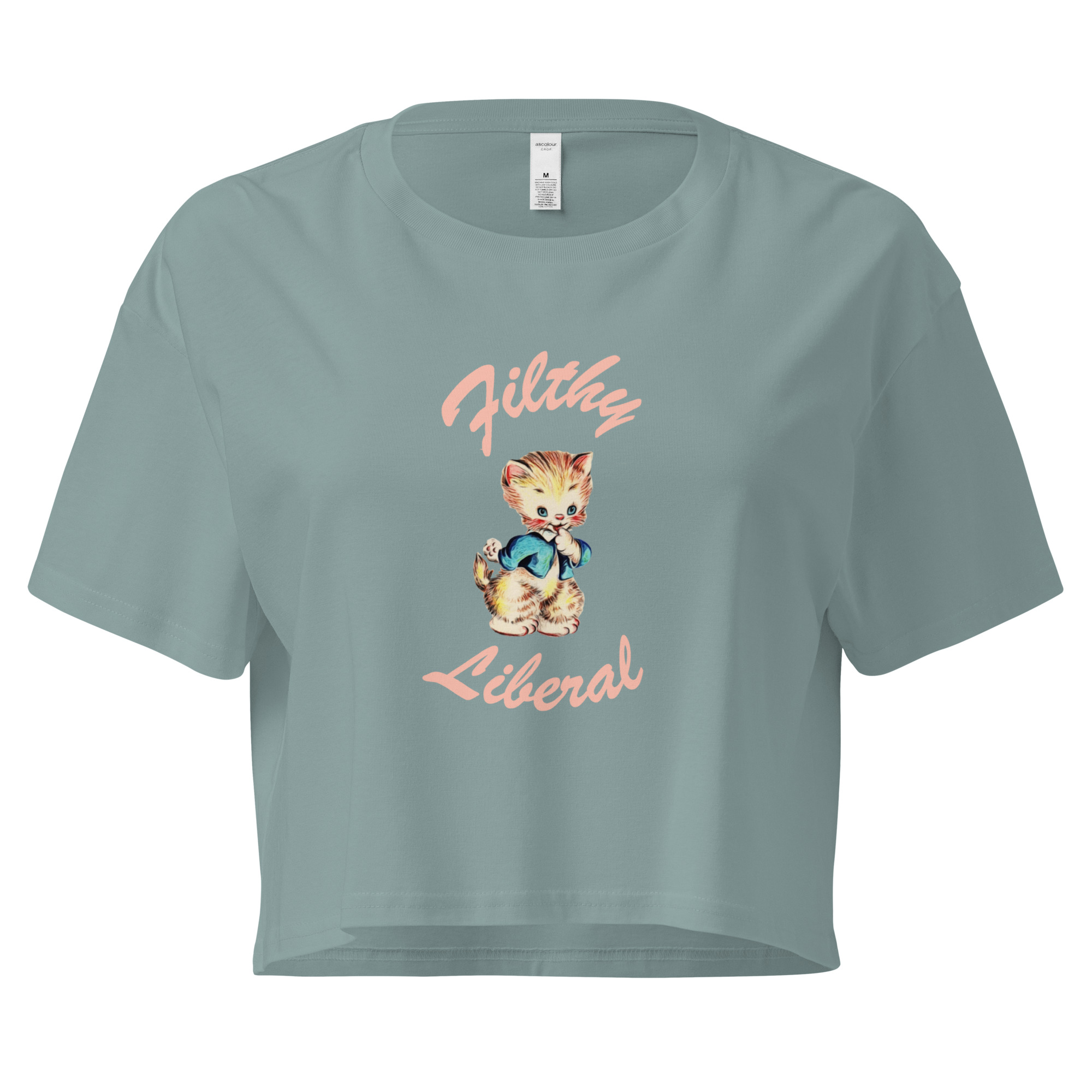 Filthy Liberal Crop Top in Mineral
