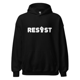 Resist Unisex Hoodie in Black