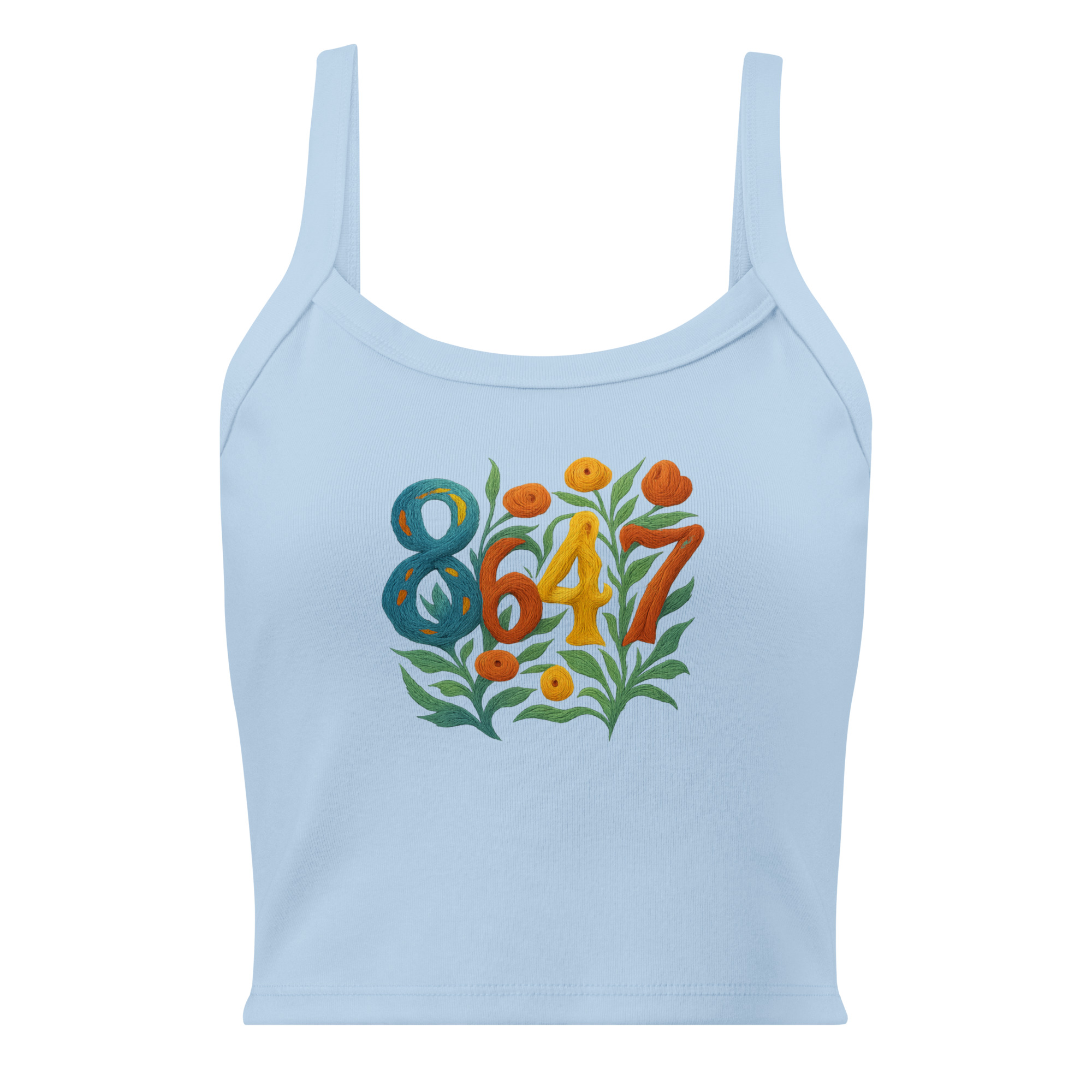 8647 Midi Tank Top in Baby Blue